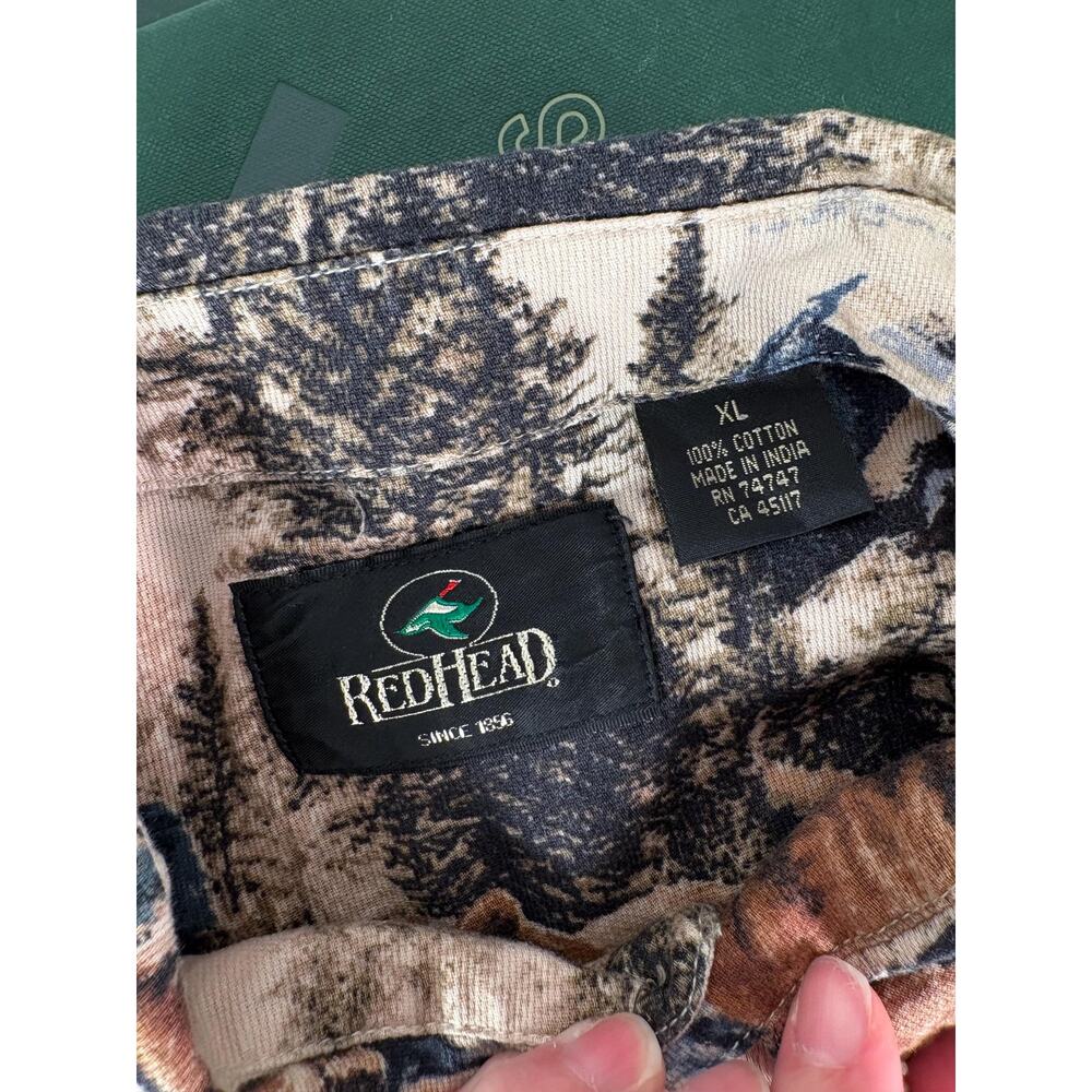 Vintage Redhead Outfitters Fishing Grizzly Bear Button Down Long Sleeve Shirt XL - Picture 7 of 7